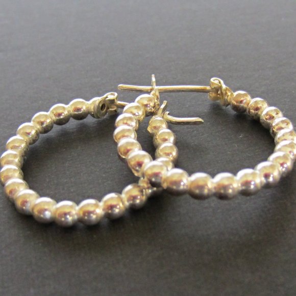 Sterling Silver Hoop Earrings Made in Italy - Picture 2 of 6